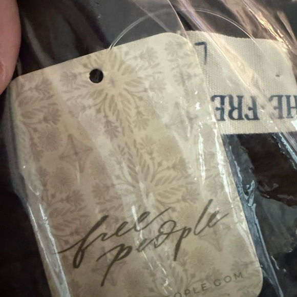 Free People We The Free Hope POINTELLE Henley Charcoal Black Top NWT M L XL - Picture 14 of 15